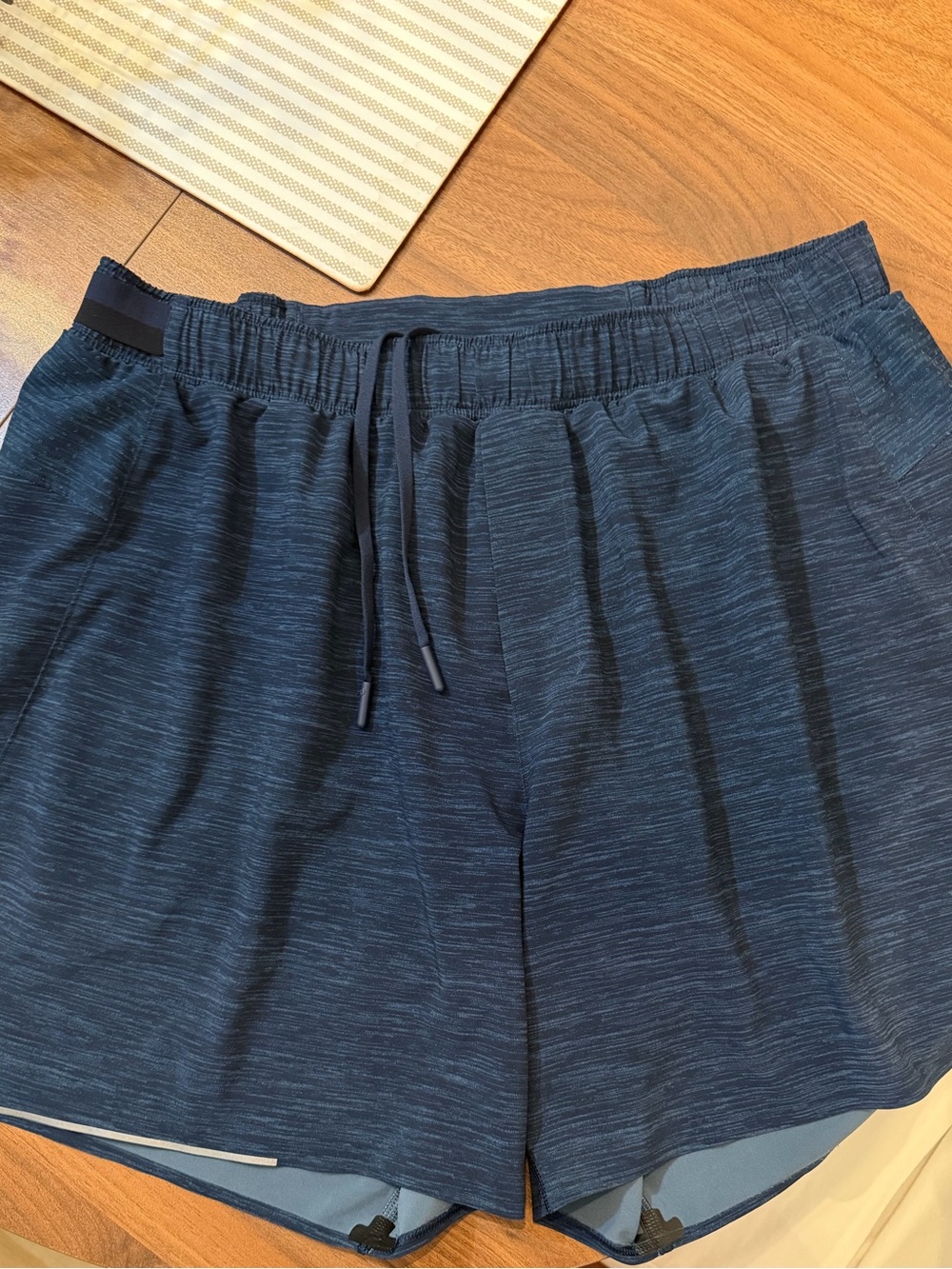 lululemon athletica Men's Heathered Navy Athletic Shorts